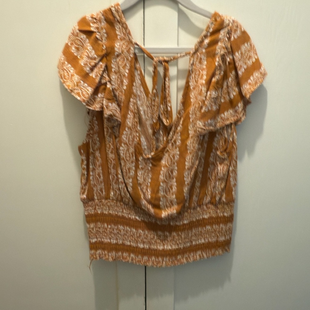 Women's Orange Paisley Top